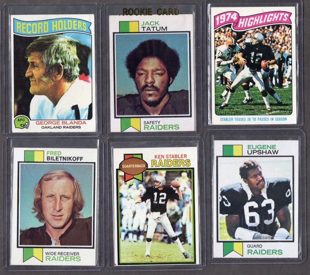 1973 Topps Jack Tatum RC Oakland Raiders Greats Lot Ken Stabler Blanda Upshaw FB