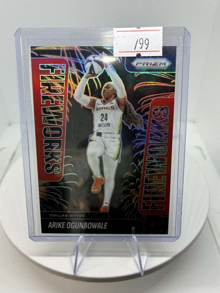 2025 Panini Prizm WNBA #8 Arike Ogunbowale Fireworks Red Prizms #/99