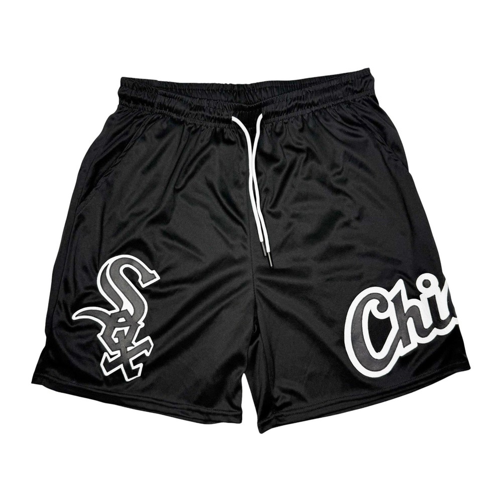 Rare MLB Chicago White Sox Custom Handmade Big Logo Light Shorts Mens Med Large