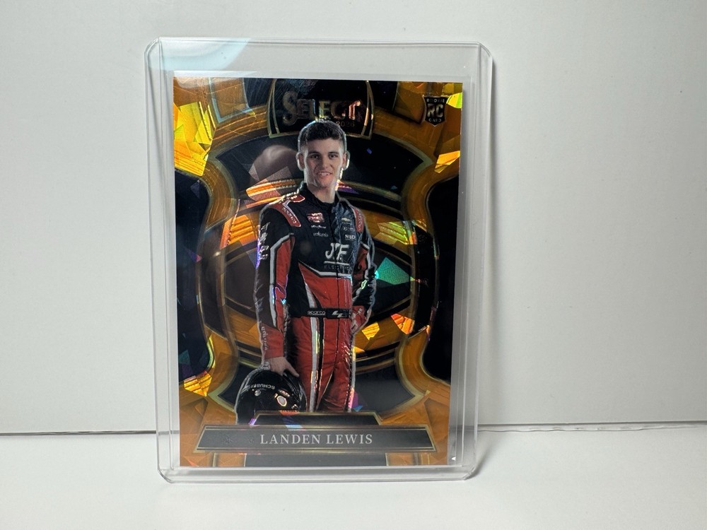 Landen Lewis Rookie 2026 Select NASCAR Grandstand Orange Cracked Ice Prizm