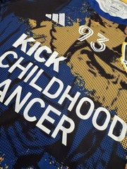 Adidas LA Galaxy Royal 2023 MLS Works Kick Childhood Cancer x Marvel Jersey Sz M