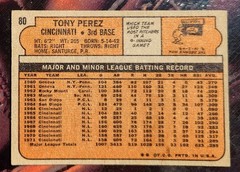 1972 Topps Tony Perez # 80 Good FILLER Creased Cincinnati Reds GABCards