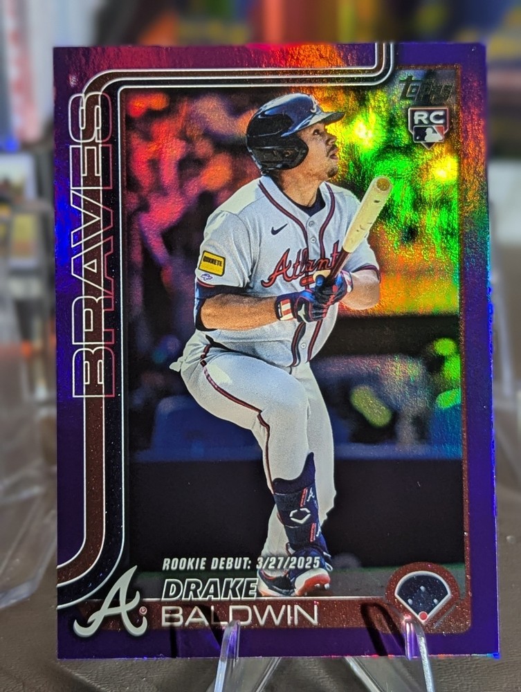 2025 Topps Update #US113 Drake Baldwin Purple Foil /250 RC Braves Rookie Debut