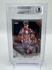 ANTOINE GRIEZMANN Signed 2021-22 Topps Chrome UCL Card Beckett BAS COA Atletico