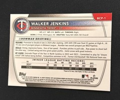 2025 Bowman Chrome Prospects Purple Refractor /250 Walker Jenkins #BCP-1 Twins