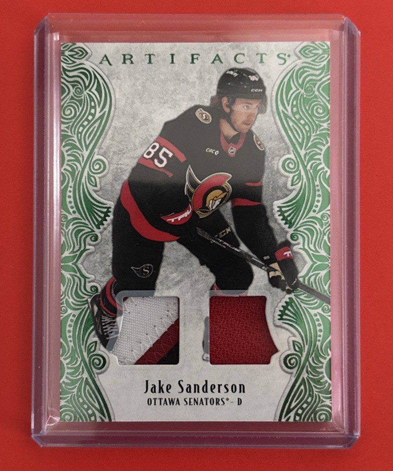 2025-26 Upper Deck Artifacts #3 Jake Sanderson Emerald Materials 61/65 3 Colors