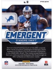 2020 Prizm Emergent Prizms Green #18 D&rsquo;Andre Swift ROOKIE CARD ID:70711
