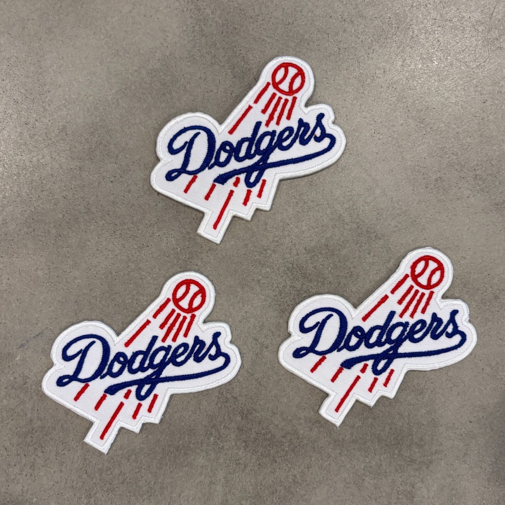 Set of 3 LA Dodgers Iron on Patches 3 1/2 X 2 7/8 in | Los Angeles Dodgers MLB
