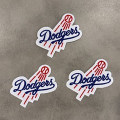 Set of 3 LA Dodgers Iron on Patches 3 1/2 X 2 7/8 in | Los Angeles Dodgers MLB