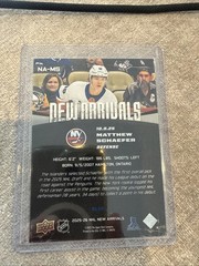 2025-26 Upper Deck New Arrivals – Matthew Schaefer #NA-MS Blue