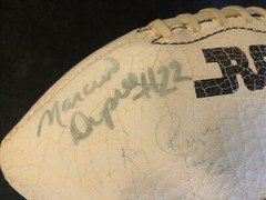 RARE New Orleans Breakers USFL signed autographed team football – MARCUS DUPREE