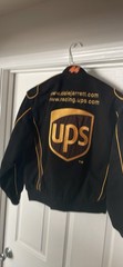 NASCAR Dale Jarret Black and Yellow UPS Racing Jacket #44 kids XL