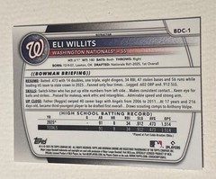 2025 Bowman Draft – Chrome Eli Willits #BDC-1 Refractor (RC)