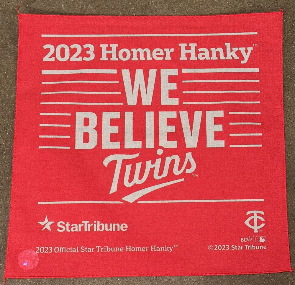 2023 MINNESOTA TWINS Homer Hanky We Believe Red Rally Star Tribune Towel IN HAND