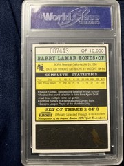 1993 Bleachers 23kt Gold Border #2 Barry Bonds Pirates WCG 10 GEM MINT