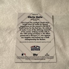 Topps Chrome 2026 Chris Sale Boston Red Sox WS Champion Auto WSCA-CS /100