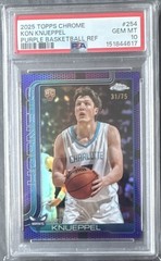 Topps 2025 Chrome Kon Knueppel RC Purple Basketball Ref #254 PSA 10 31/75