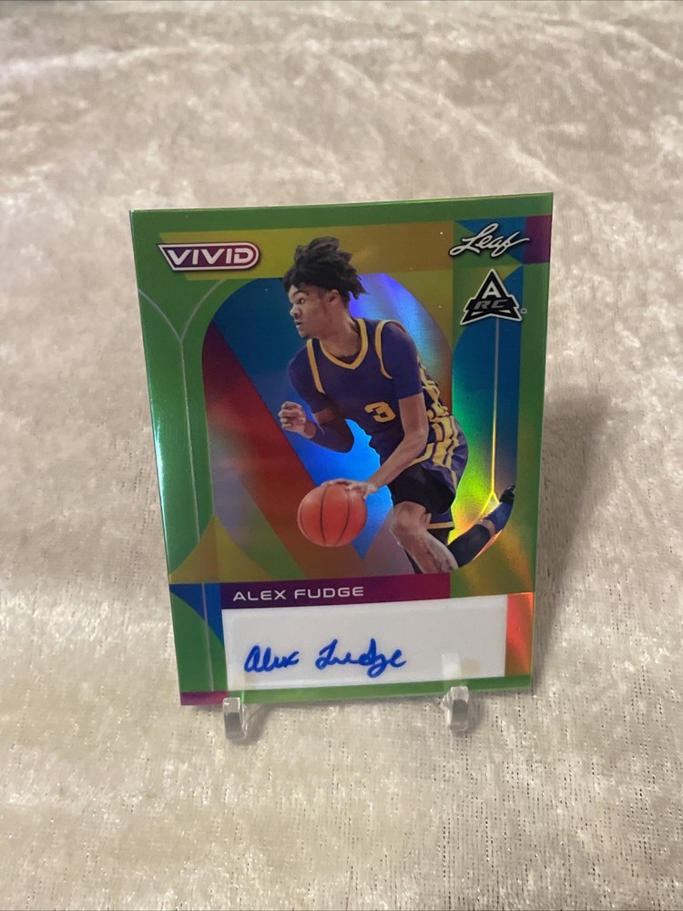 2023 LEAF VIVID BASKETBALL ALEX FUDGE #BA-AF1 GREEN ARC AUTO SSP# 3/15 JERSEY#