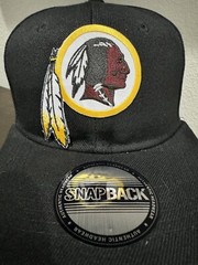 Retro Throwback Washington Redskins Logo Black Flat Bill Snapback Cap Hat NEW