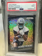 2025 George pickens Panini Prizm Black Shimmer 1/1 non rc Psa 9 pop 1