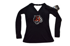 All Sport Couture NFL Womens Cincinnati Bengals Wildkat Black Shirt NWT XS-XL
