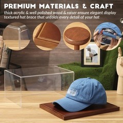 Hat Display Case Clear Acrylic Baseball Cap Display Box Stand UV Protection S…