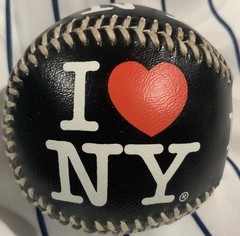 I Love New York NY BLACK W/ White Stitches Souvenir baseball collectible ball