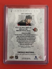 2025-26 Upper Deck Artifacts #3 Jake Sanderson Emerald Materials 61/65 3 Colors