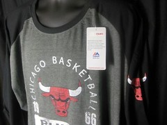 Chicago Bulls NBA Men&rsquo;s 3/4 Sleeve Majestic Big Tall Shirt 2XLT,3X,3XLT or 4X