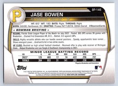 JASE BOWEN PIRATES RC 1st card 2023 BOWMAN PROSPECTS #BP-146
