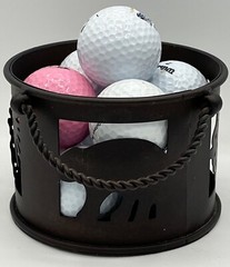Decorative Bucket of Golf Balls Packers Whistling Straits Pink