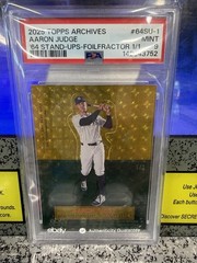 2025 Topps Archives Aaron Judge &rsquo;64 Stand Ups Foilfractor Superfractor 1/1 PSA 9
