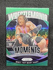2024 Panini Prizm WWE Bret « Hit Man » Hart WrestleMania Moments Green Prizms #34