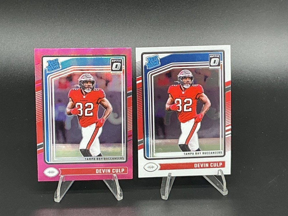 Lot of 2 Devin Culp Buccaneers Rookie RC Optic Pink Prizm & Optic Base