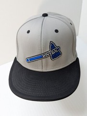 Atlanta Braves Blue Tomahawk Logo Hat Gray Cap Black Brim Size Medium The Game