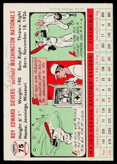1956 Topps White Back #75 Roy Sievers White Back