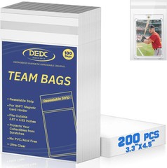 DEDC 200Pcs Trading Cards Team Bags for One Touch Magnetic Card Holder, Team Set