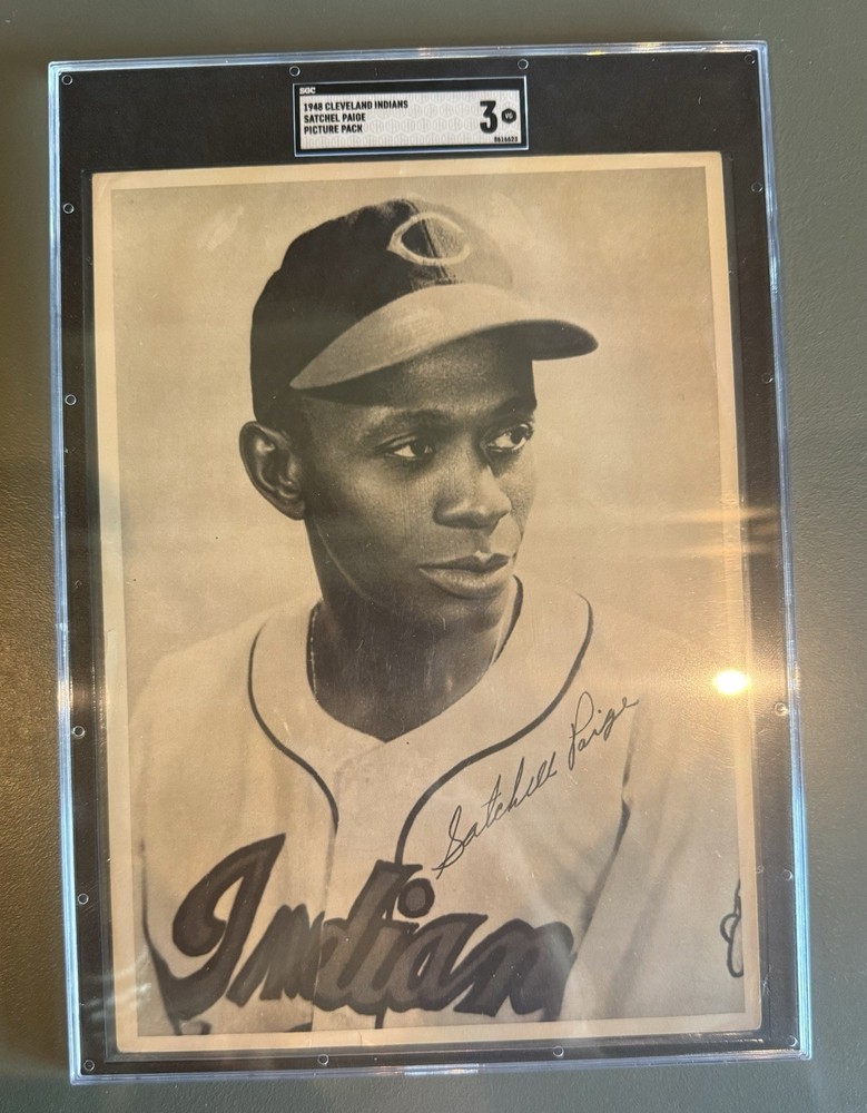 1948 SATCHEL PAIGE Rookie RC 1948 Cleveland Indians Picture Pack SGC 3 Centered