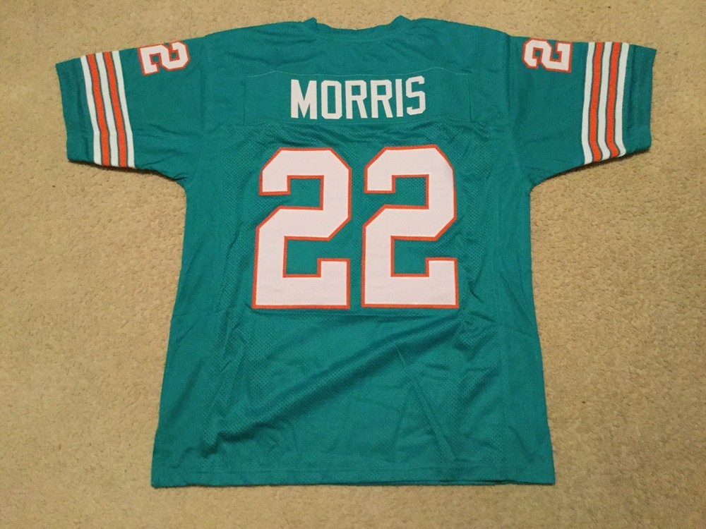 UNSIGNED CUSTOM Sewn Stitched Mercury Morris Teal Jersey – M, L, XL, 2XL, 3XL