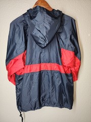 Houston Texans Navy Blue and Red Half-zip Hooded Windbreaker Jacket. Size XL