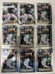2025 and 2026 Bowman Chrome Esmerlyn Valdez Lot Of 9 #BDC-110 #BCP-76 Pirates