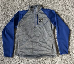 St. Louis Blues NHL G-III Men&rsquo;s Quarter-Zip Track Jacket Large Gray/Blue
