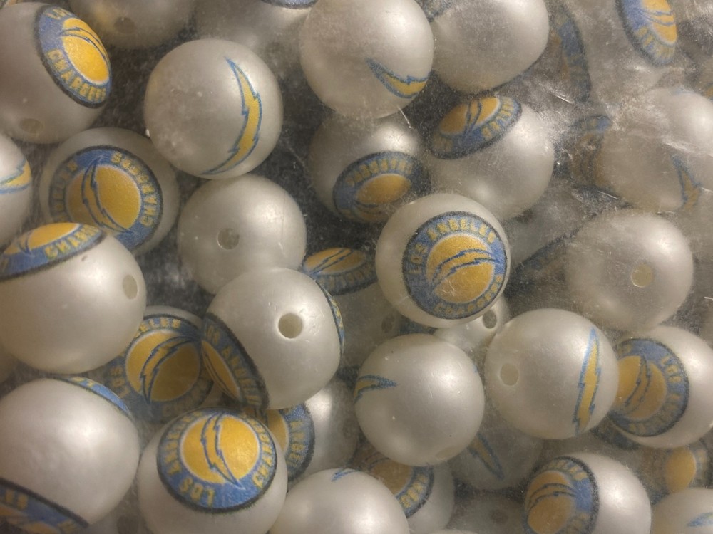 Los Angeles Chargers 16mm Acrylic Beads for beadable pens & DIY projects 6 pk