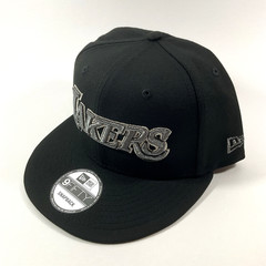 New Era LA Lakers Exclusive Black Metallic Titanium 9FIFTY Snapback Hat Cap
