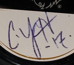 UNKNOWN SIGNATURE!? MANCHESTER MONARCHS AHL PUCK INGLASCO MADE IN SLOVAKIA 🇸🇰