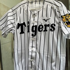NEW MIZUNO Japan NPB HANSHIN TIGERS Baseball Jersey L WHITE/BLK BLANK