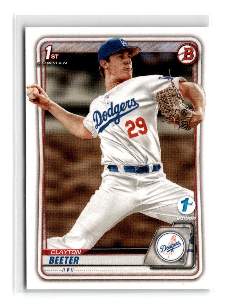 Clayton Beeter 2020 Bowman Draft 1st Edition 1st Paper #BD-30 Dodgers QTY