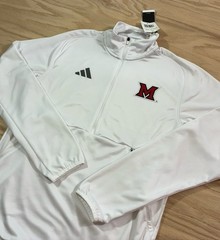 NWT Men’s Adidas Miami of Ohio RedHawks 1/4 Zip Pullover Top Adult Small NEW