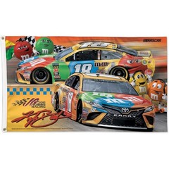 Kyle Busch #18 M&M Nascar Racing Deluxe 3×5 FT Flag Wincraft 1 Sided