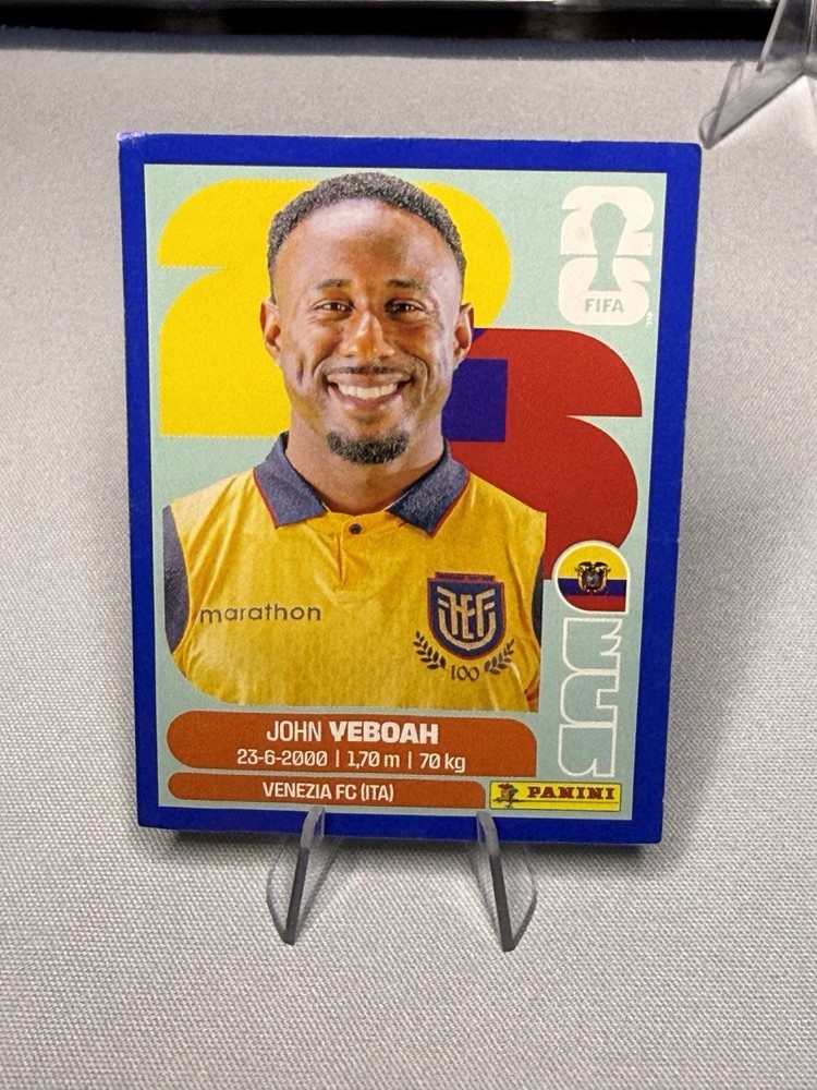 John Veboah ECU 14 Ecuador 2026 Panini FIFA World Cup Sticker BLUE US Edition